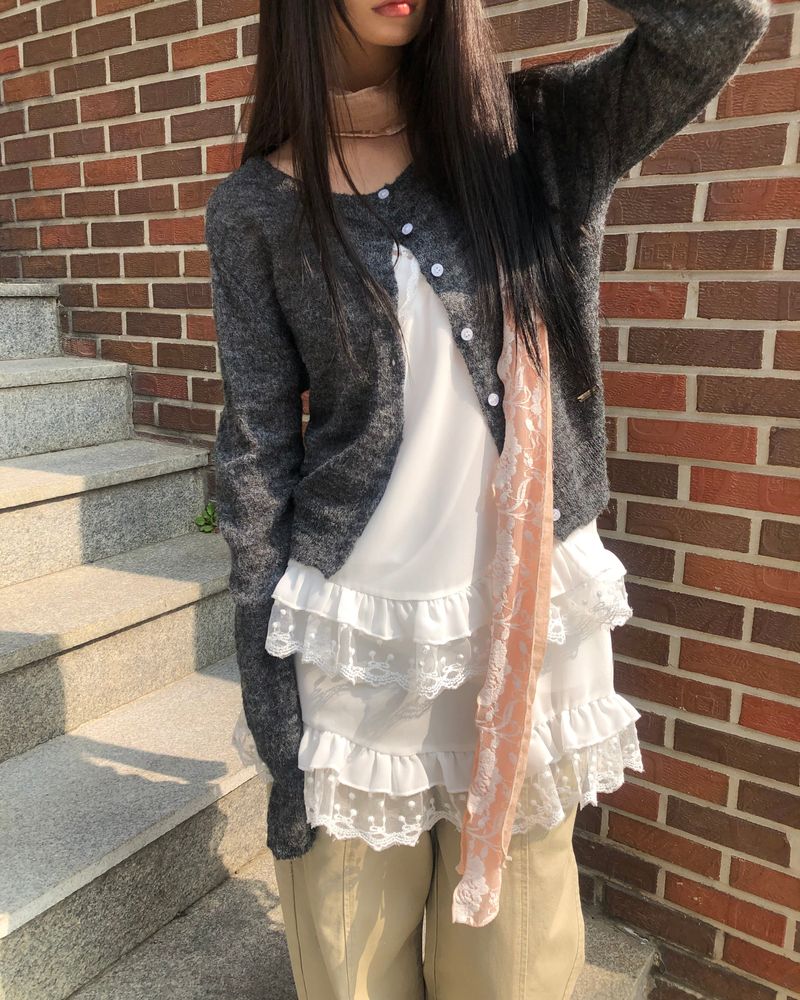 Juron Rose Sheer Lace Scarf