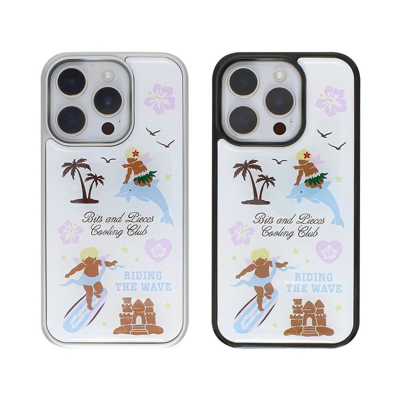 Surfing angel case (silver)
