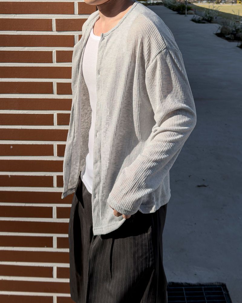 Erin Summer Linen Ribbed Cardigan