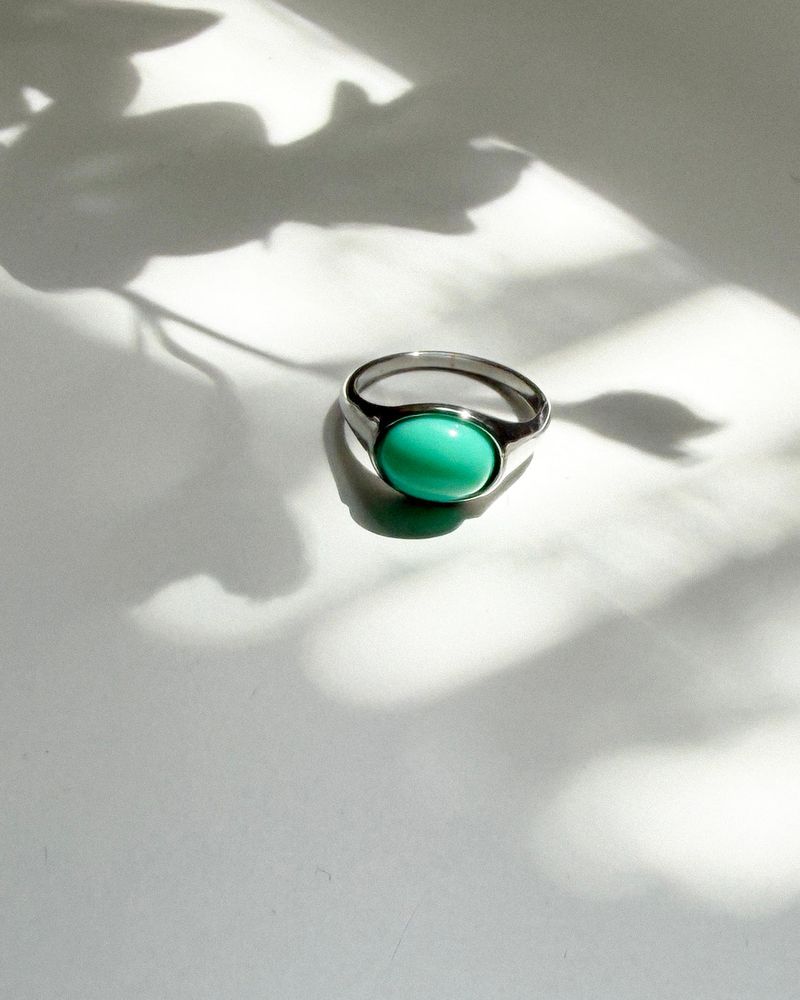 Mint Oval Signet Ring