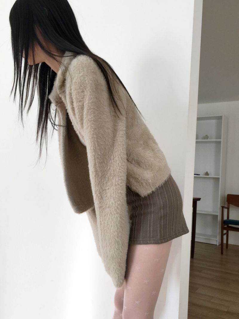 [Brushed lining] syoota ribbed short knit pants