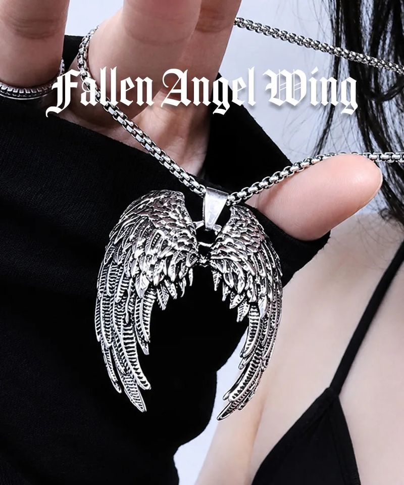 Fallen Angel Wing Long Necklace