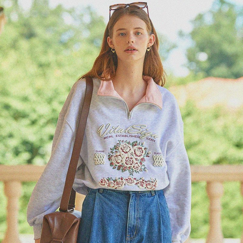 VITALSIGN(バイタルサイン)の「Rose Zip-up Napping Sweatshirt(Tops)」