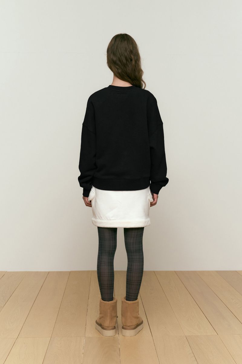 LOWKEY BOOK CLUB ARGYLE PATTERN SWEATSHIRT [BLACK]