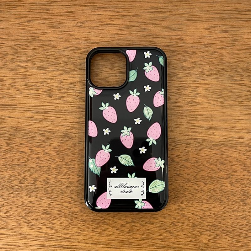 strawberry epoxy bumper case (black)