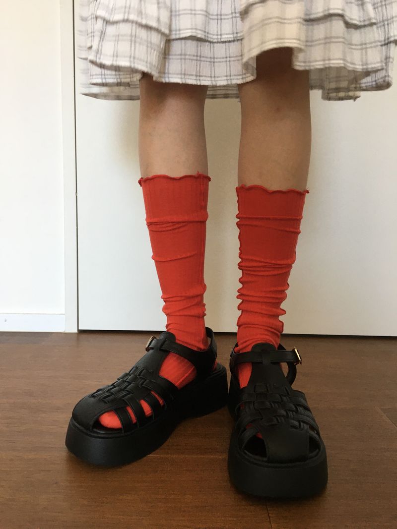 Popping Tencel Knee Socks (4color)