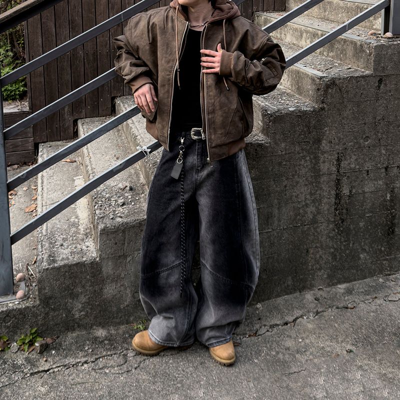 Neren Hood Bomber Leather Padding