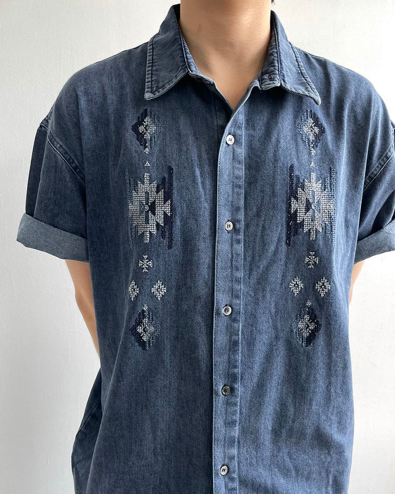 IDF（アイディーエフ）の「CHIMAYO Denim Short-sleeved Shirt（Tops）」