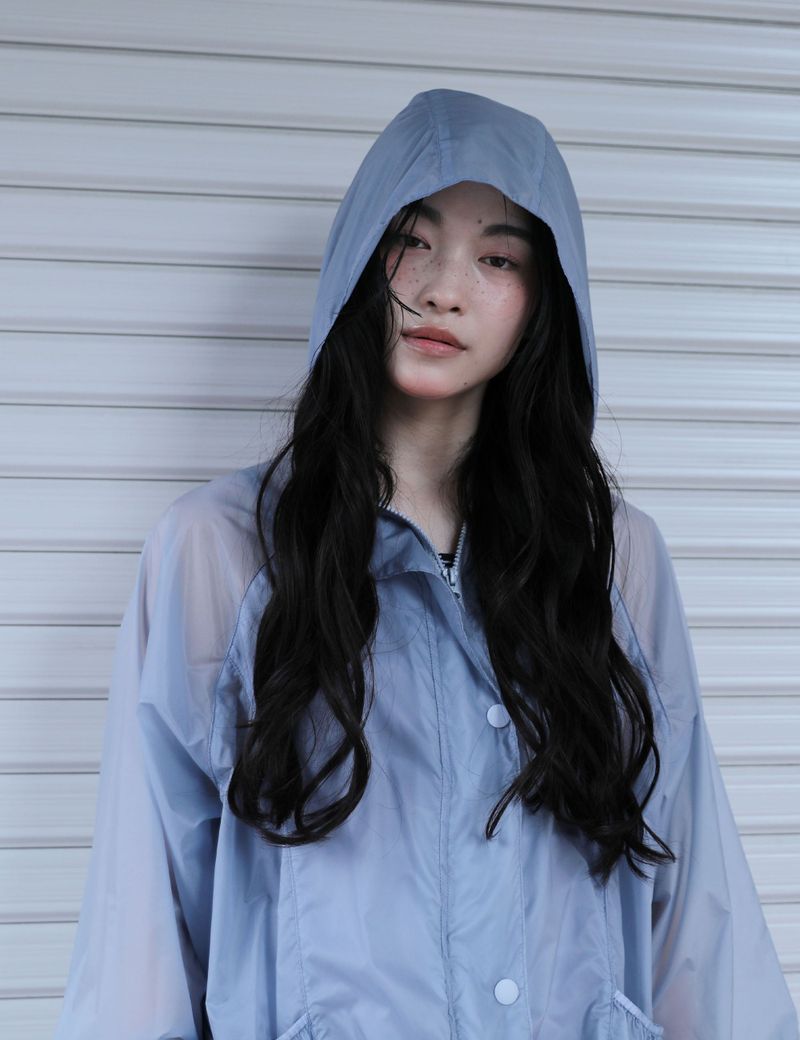 UGLYSHADOW（アグリーシャドウ）の「SHINING RUFFLE WINDBREAKER JACKET(BLUE)（Jackets/Outerwear）」