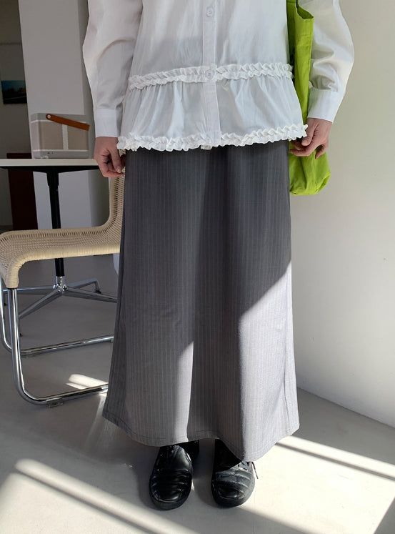 BAON（バオン）の「Irom Stripe Banding Long Skirt（Skirts）」