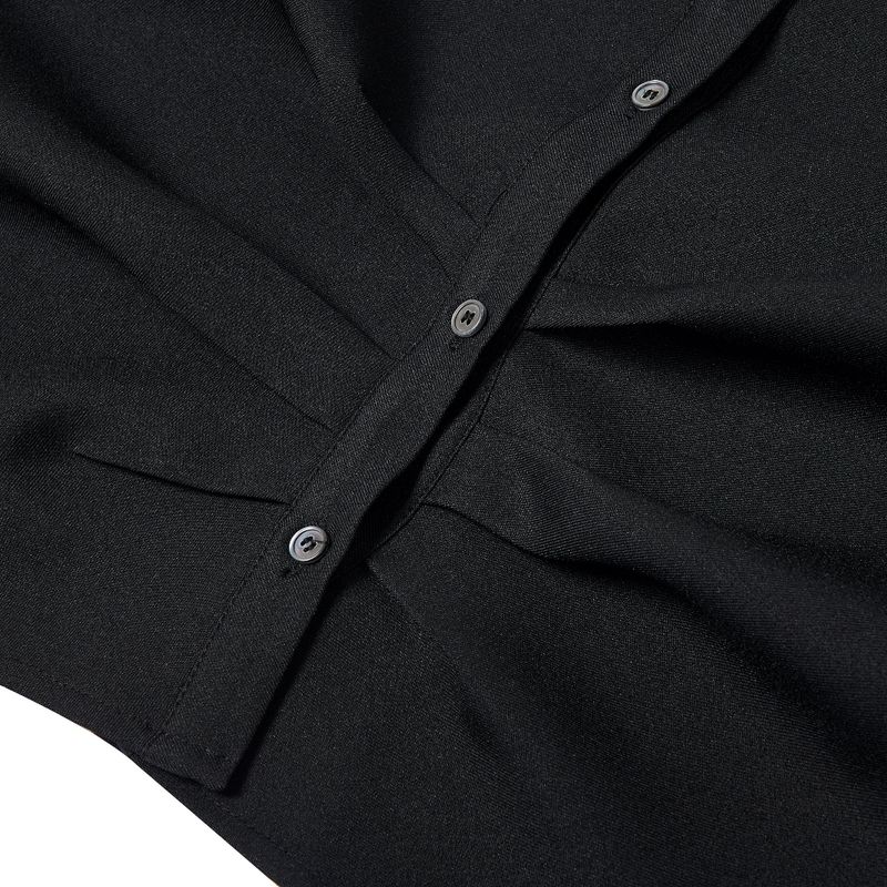 Leona shirring shirts BLACK