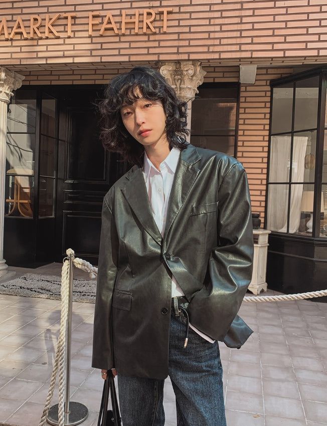 Kates leather over blazer
