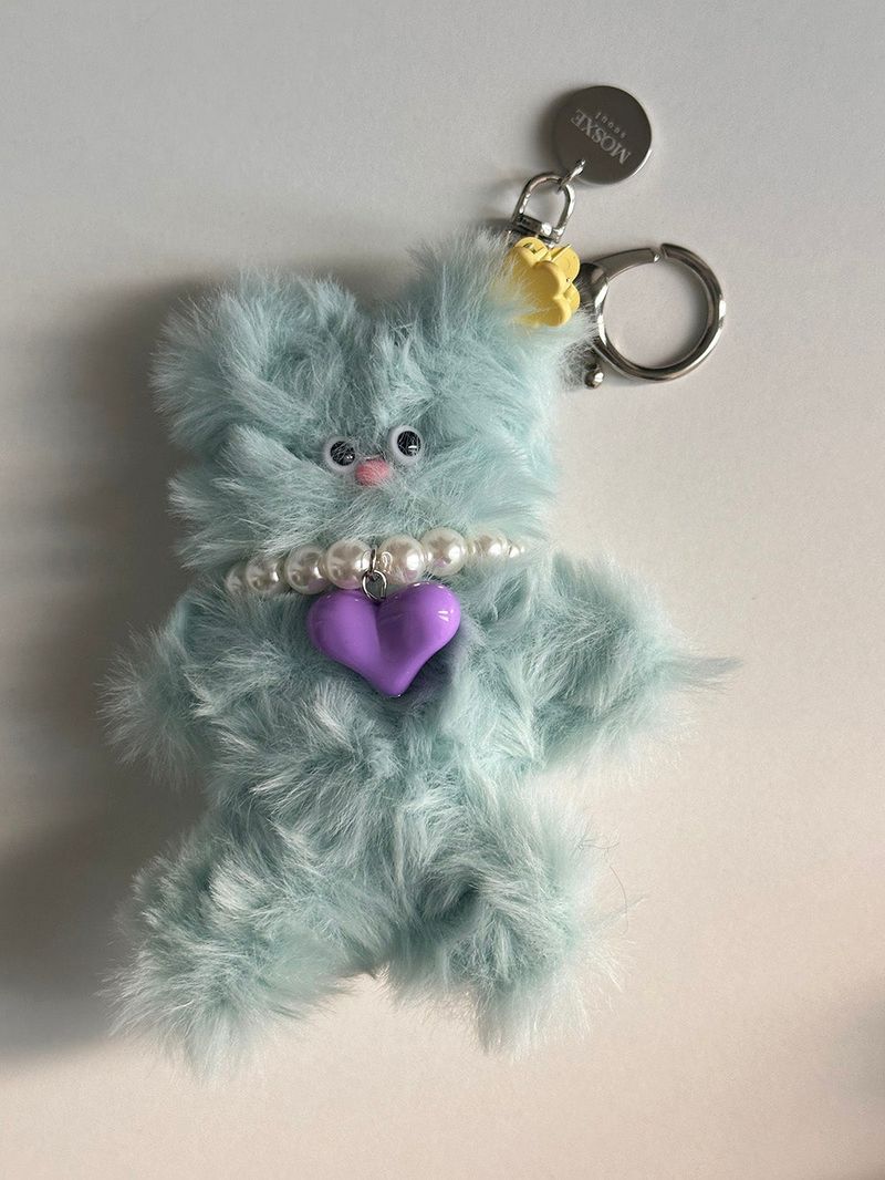 [Hand made] Fluffy bear key ring (5color)