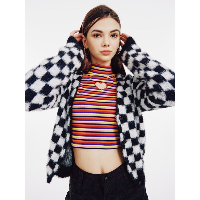 Black Checkers Cardigan