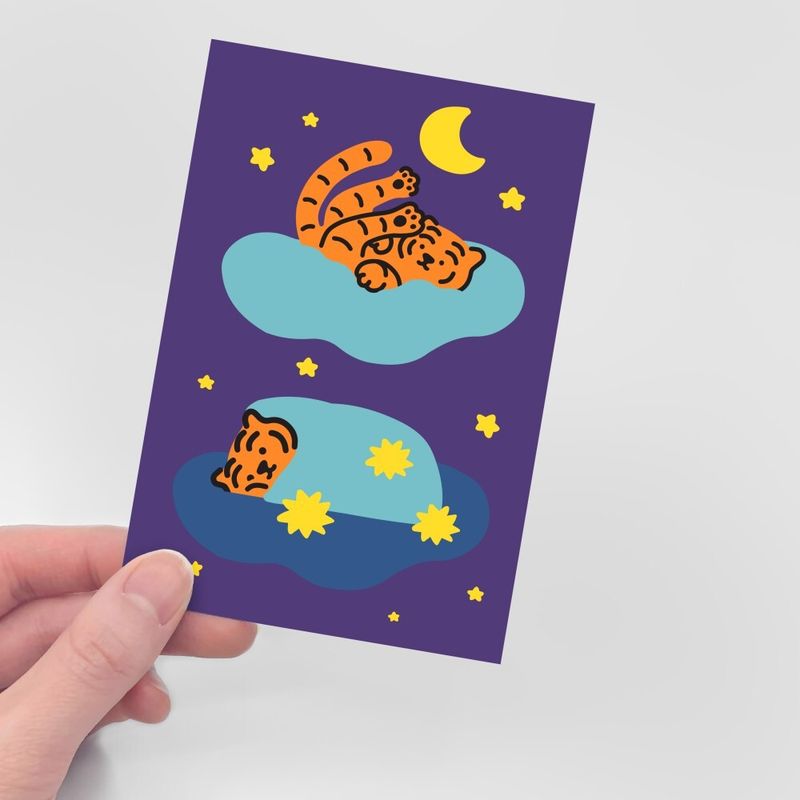 NIGHT TIGER POST CARD
