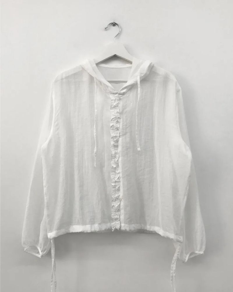 Amon Frill Hooded Blouse (2color)