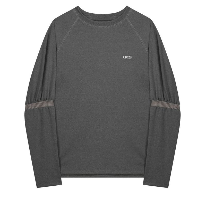 Mesh Band Puff Sleeve / Charcoal