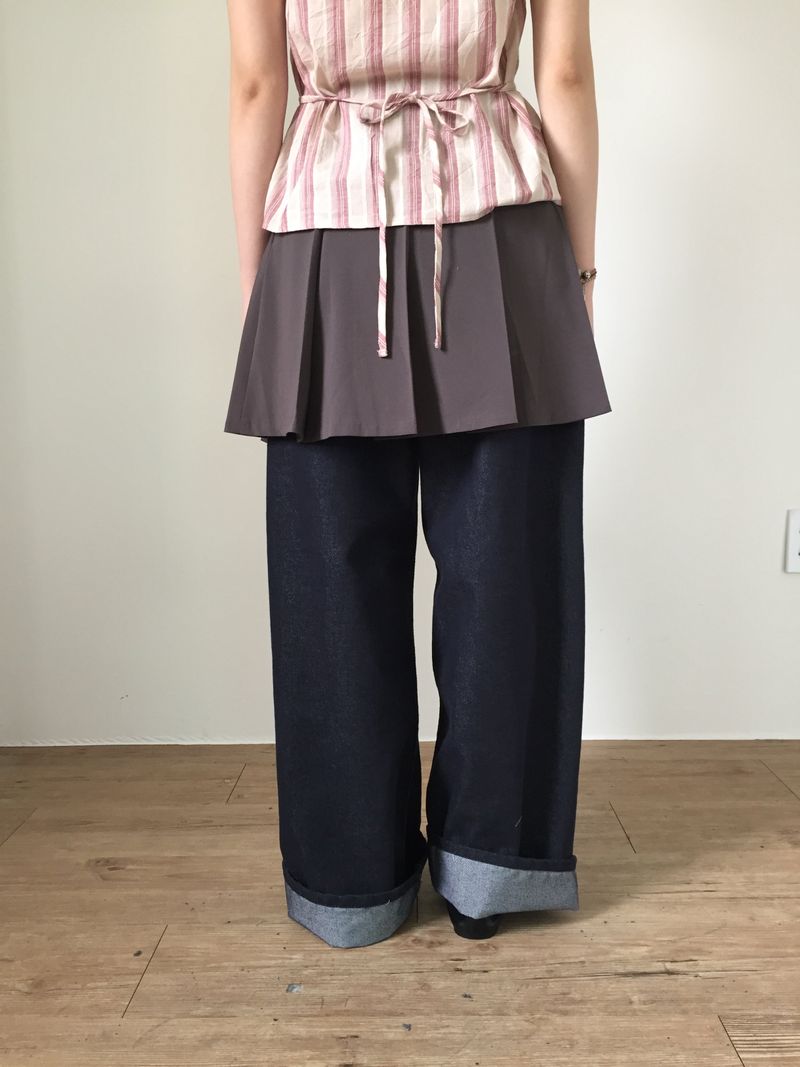 Stitched wide engine denim (2color)
