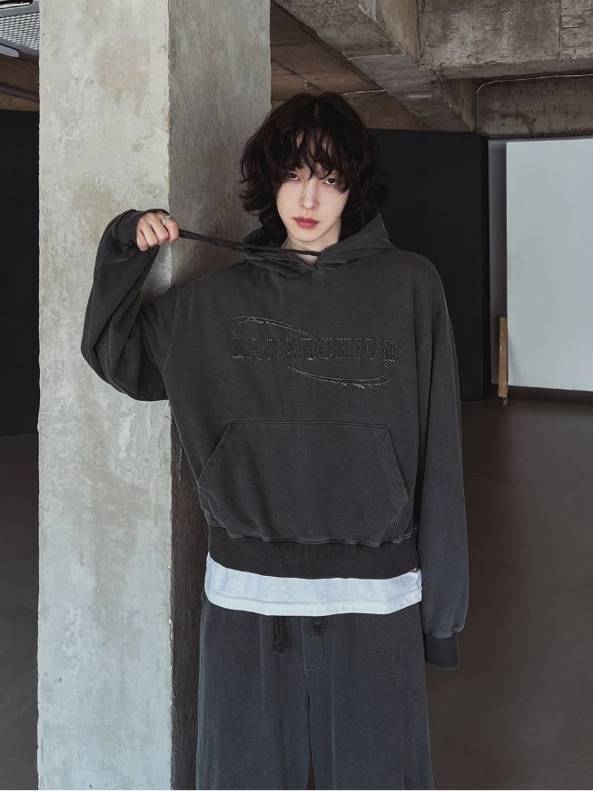 [LAN ARCHIVE] Pigment Patch Logo Crop Hoodie