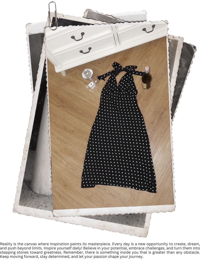dot halter-neck sleeveless V-neck long dress