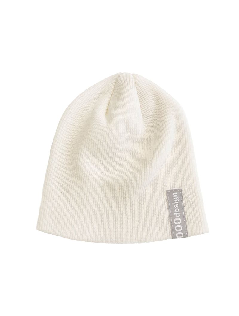 000 Logo Tag needlework Beanie / Ivory