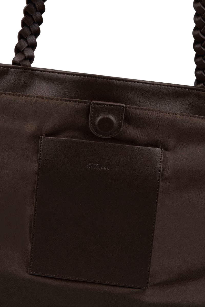 09 Numbering Leather Bag, Dark Brown