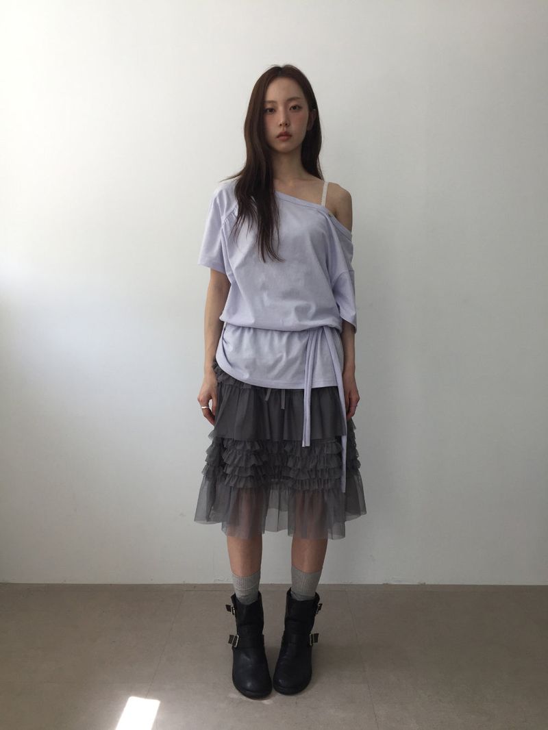 Verde chiffon skirt (3color)