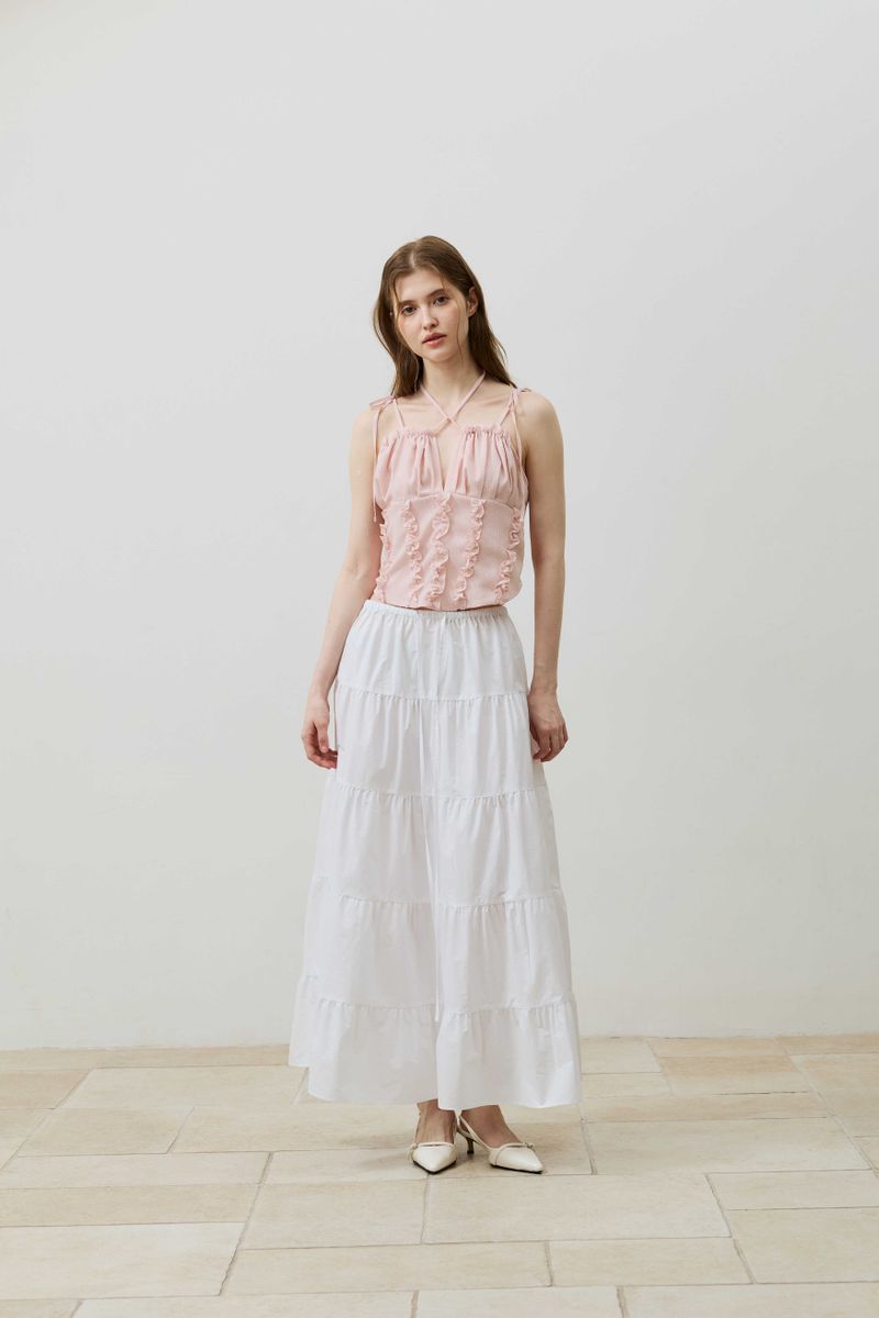 REVE CORSET SMOCKED TOP / PINK