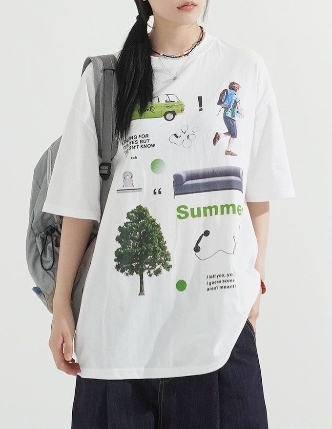 Green Summer Overfit T-Shirt