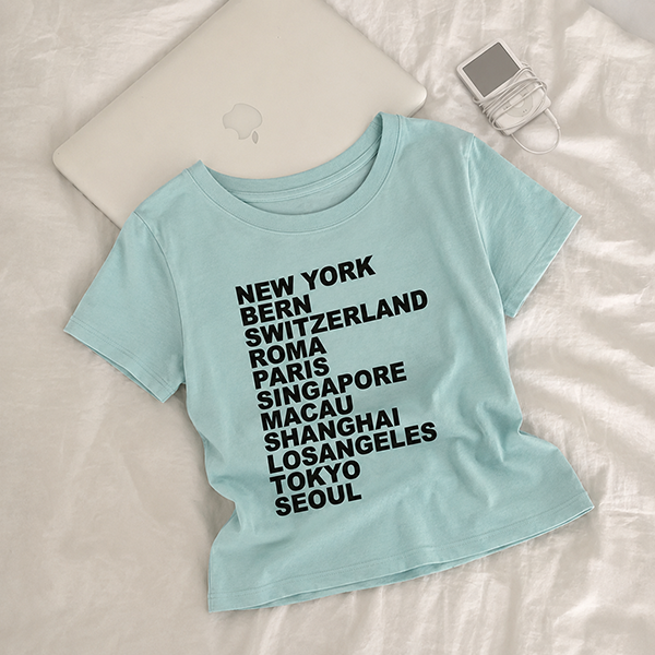 Urban Slim Fit Lettering Short-Sleeved T-Shirt (3 colors)