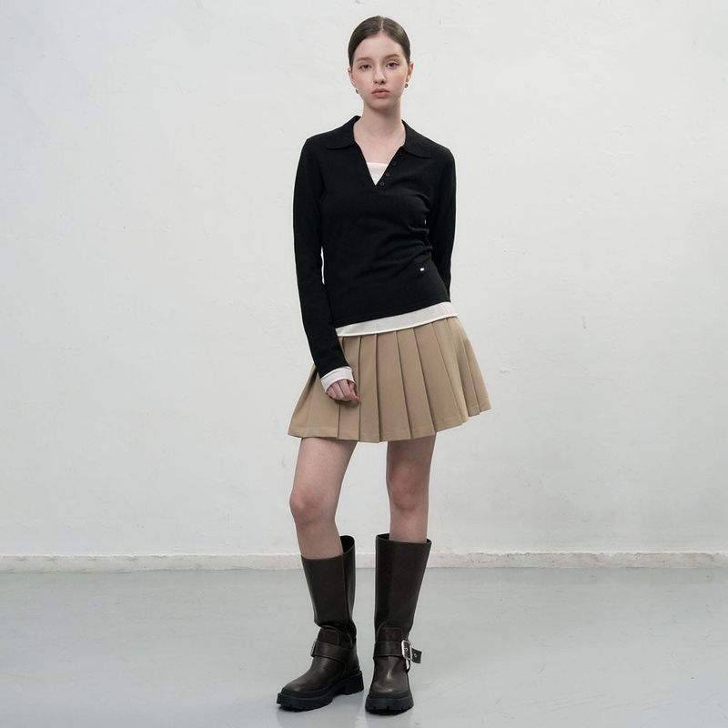 GENERAL IDEA（ジェネラルアイディア）の「レイヤードシースルーVネックニット [BLACK]（Tops）」