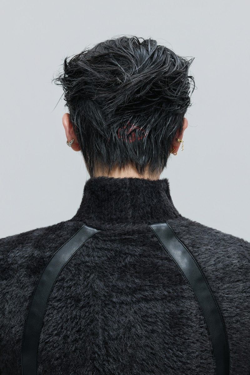 Deconstructed Fleece Turtleneck Top