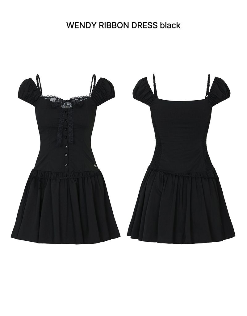 WENDY RIBBON DRESS black