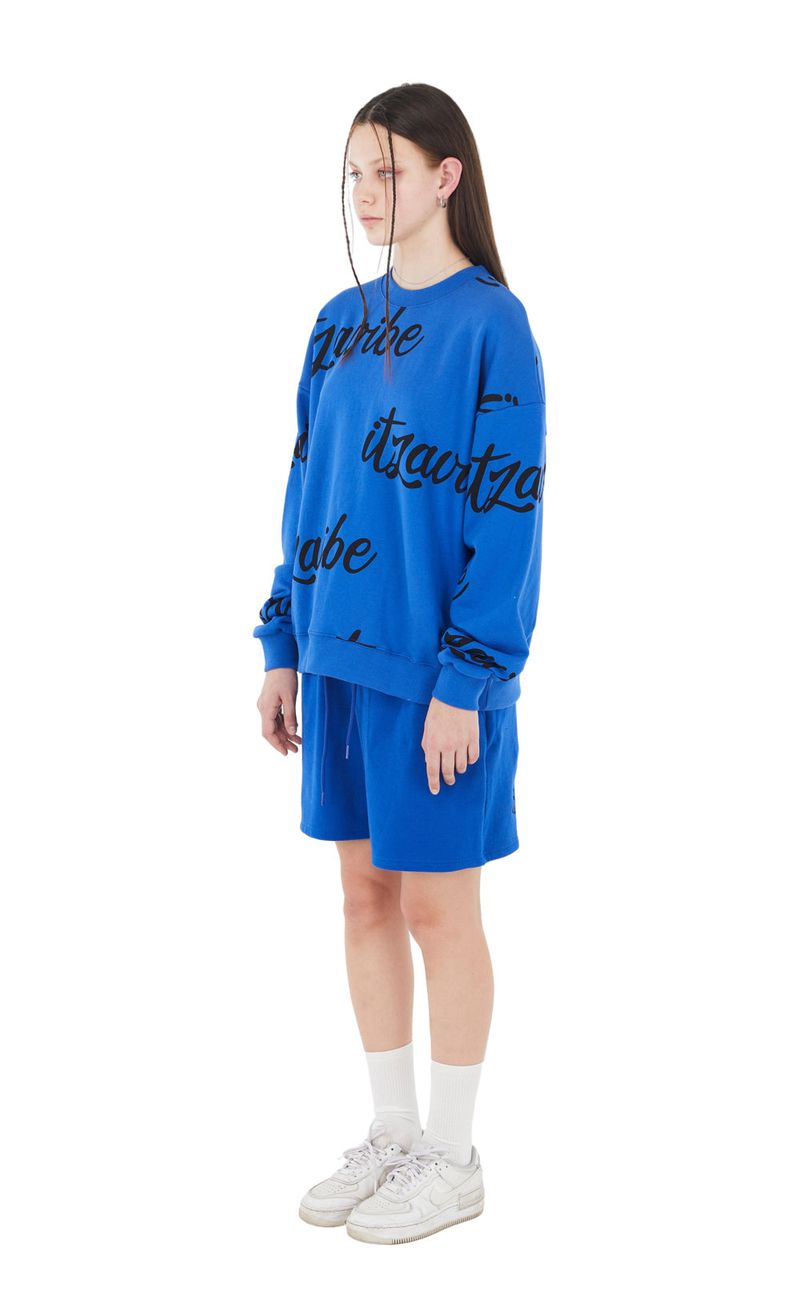 [IPT009-15] SCRIPT LOGO SHORTS - BLUE