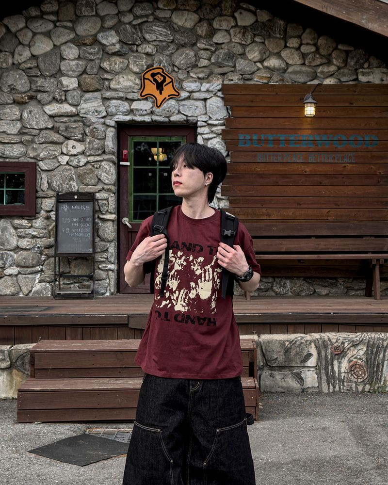 Touch Graphic Oversized Half T-Shirt