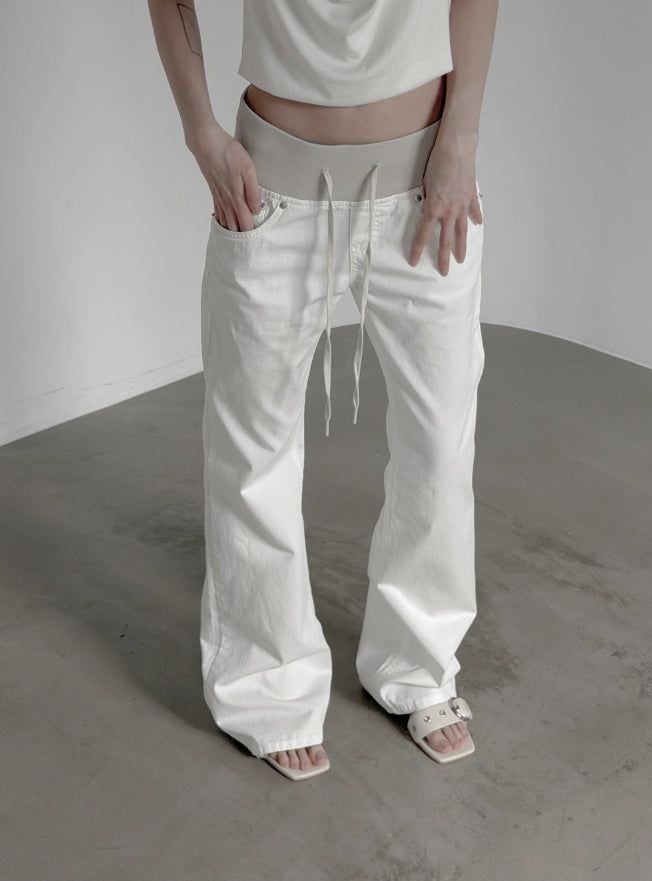 Shibori Straight Cotton Pants