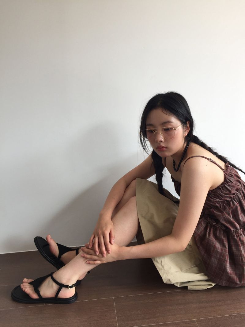 suede strap sandals (2color)