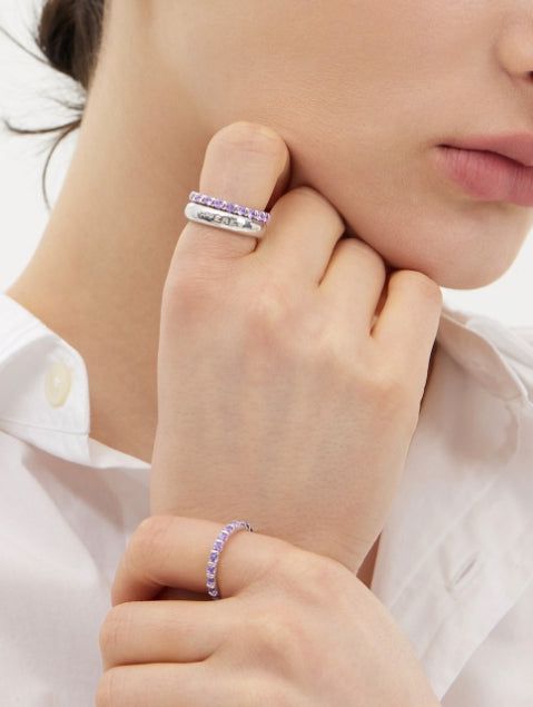 hyeres lor（イエール・ロール）の「26SS★ Essence Silver (W) Tennis Ring 2.5mm Purple（Accessories）」