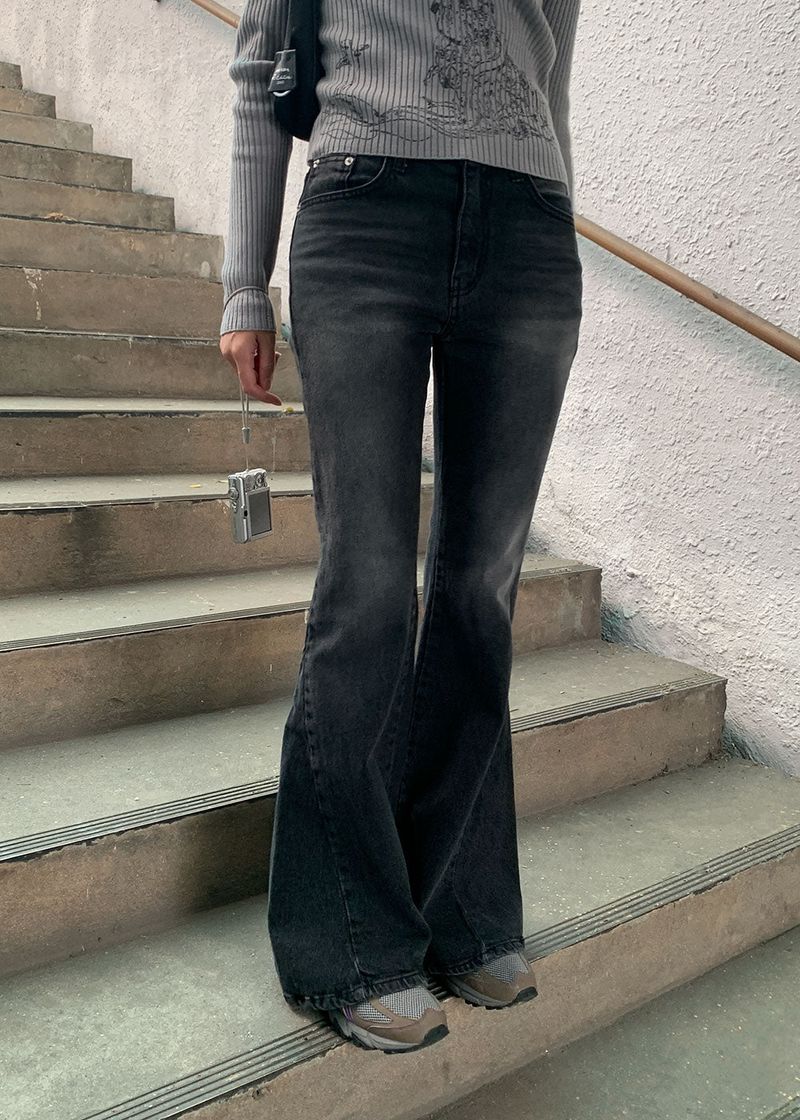 BLACK CAT BOOTS CUT DENIM