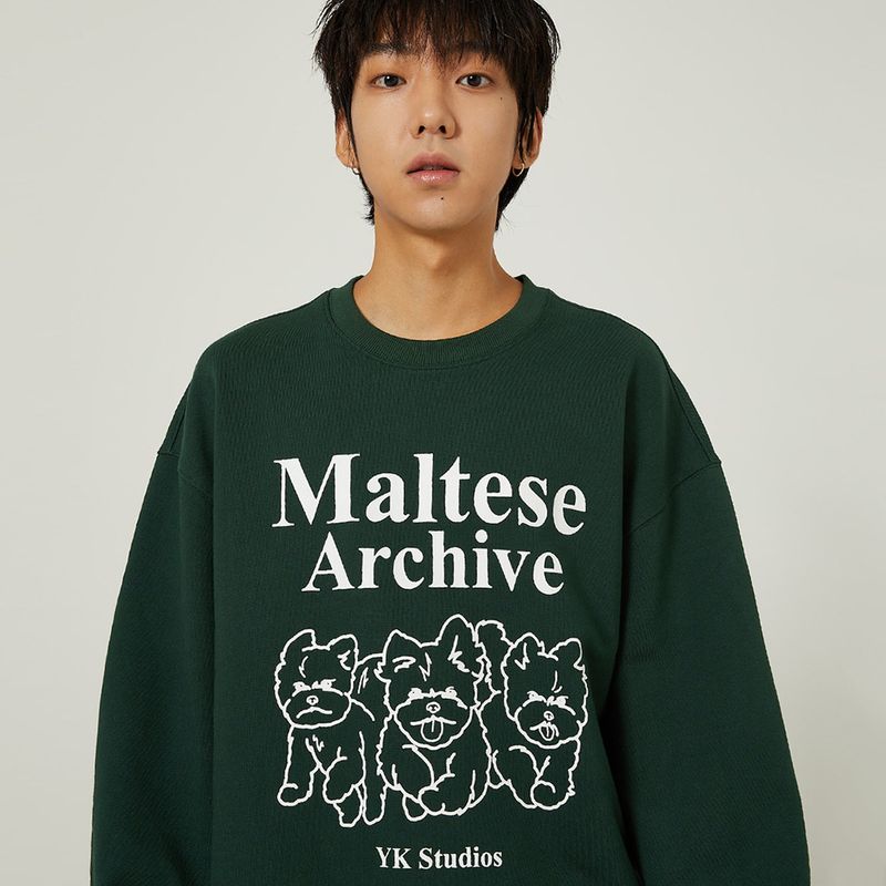 Maltese archive line graphic sweatshirts