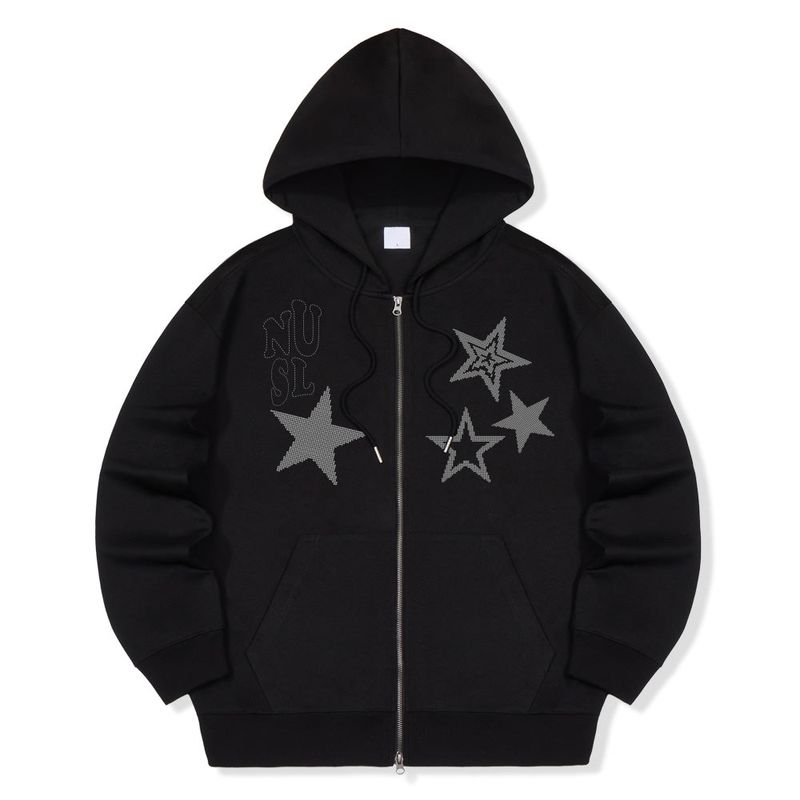 Dot Star 2way Zip-Up Hoodie - 2COLOR