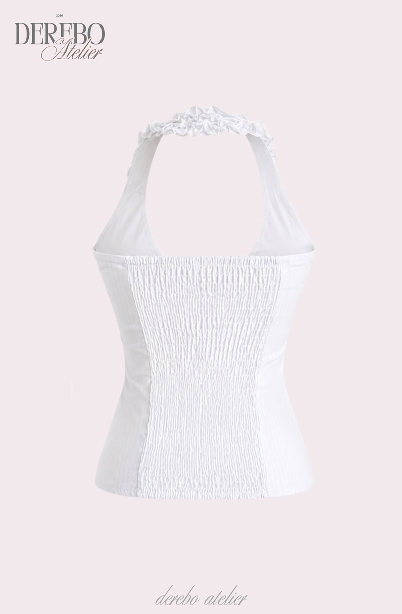 foam lace halterneck blouse