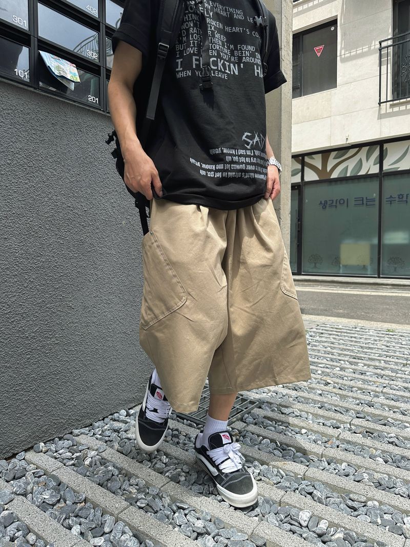 Tommy Diagonal Pocket Stitch Bermuda Pants 4C