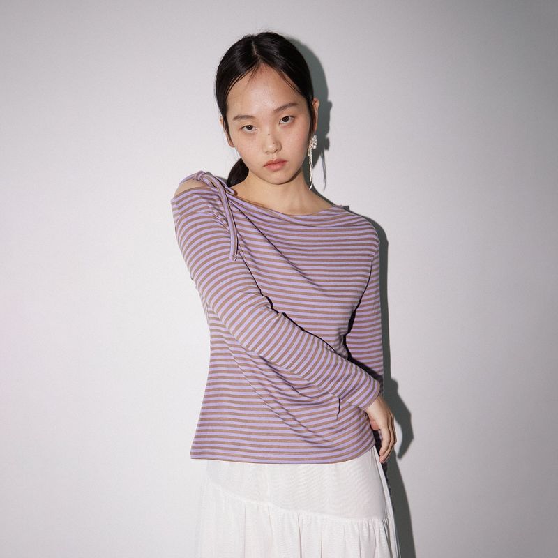 Stripe unbalance long sleeves