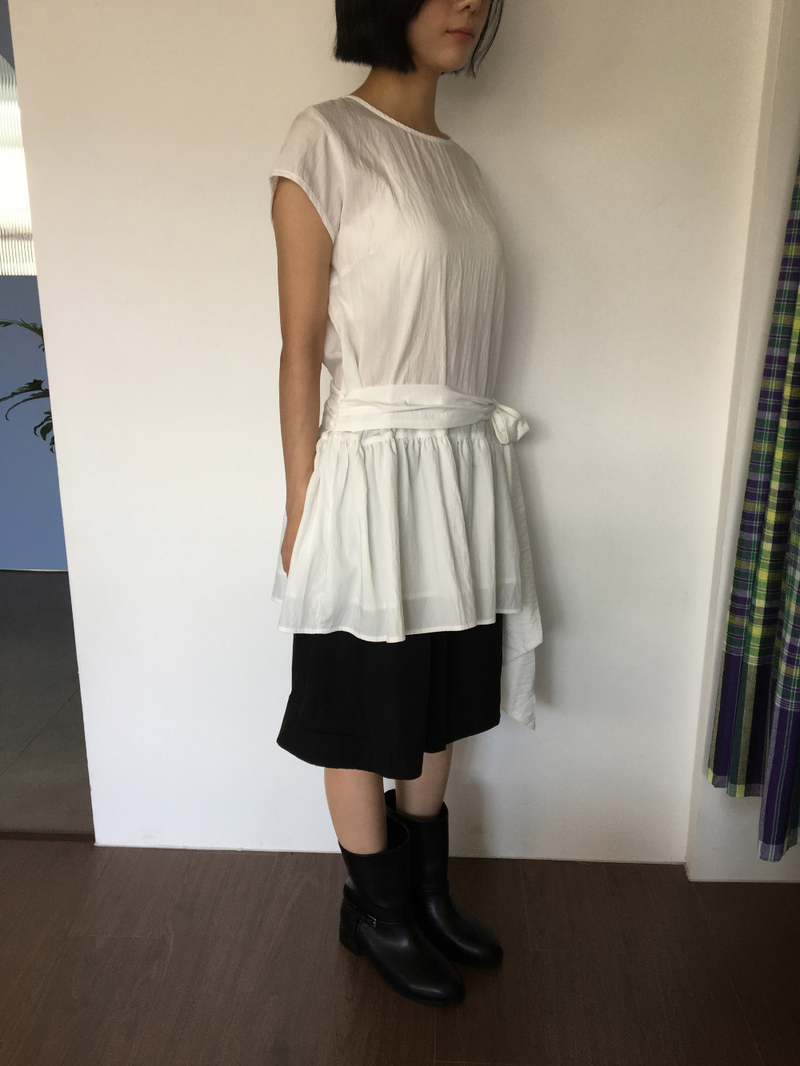 Marine button midi skirt (3color)