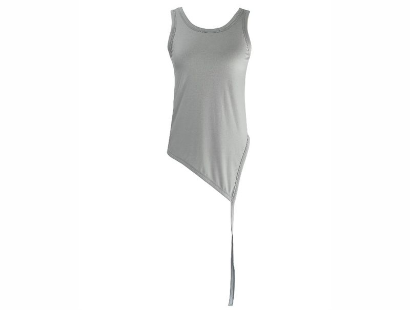 unbalanced layered tail sleeveless (4color)