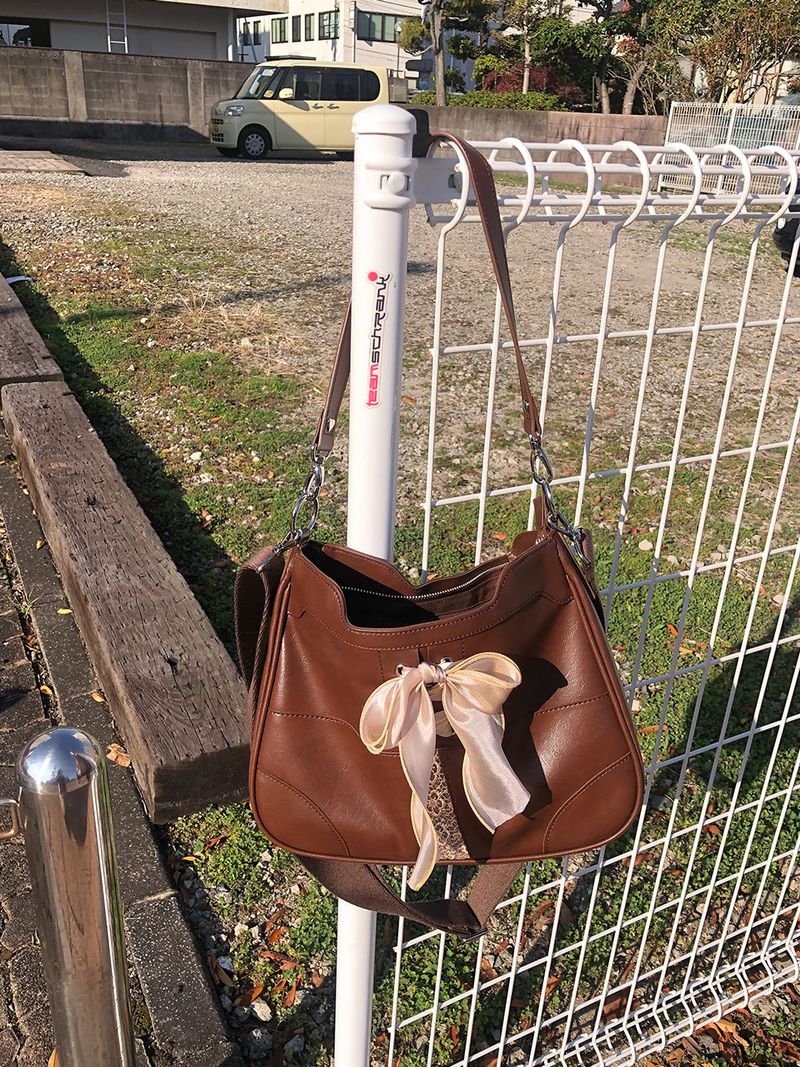 Bustier ribbon bag_chocolate brown