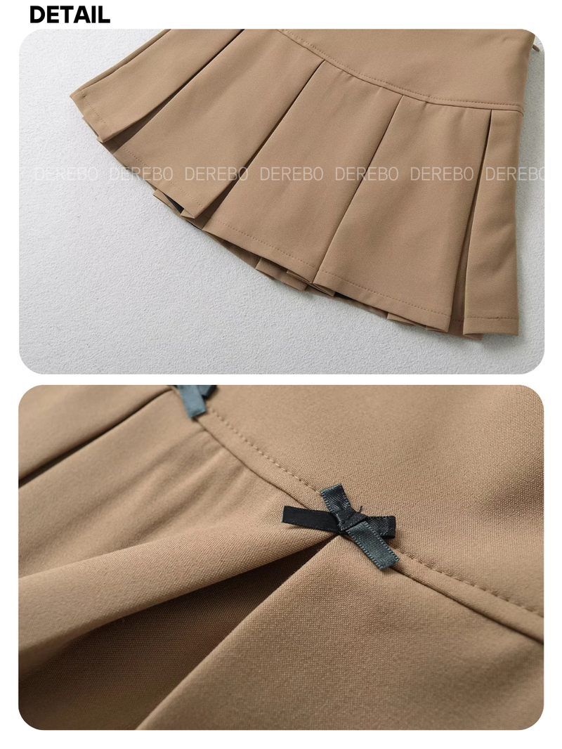 Bow Pleats A-line Skirt