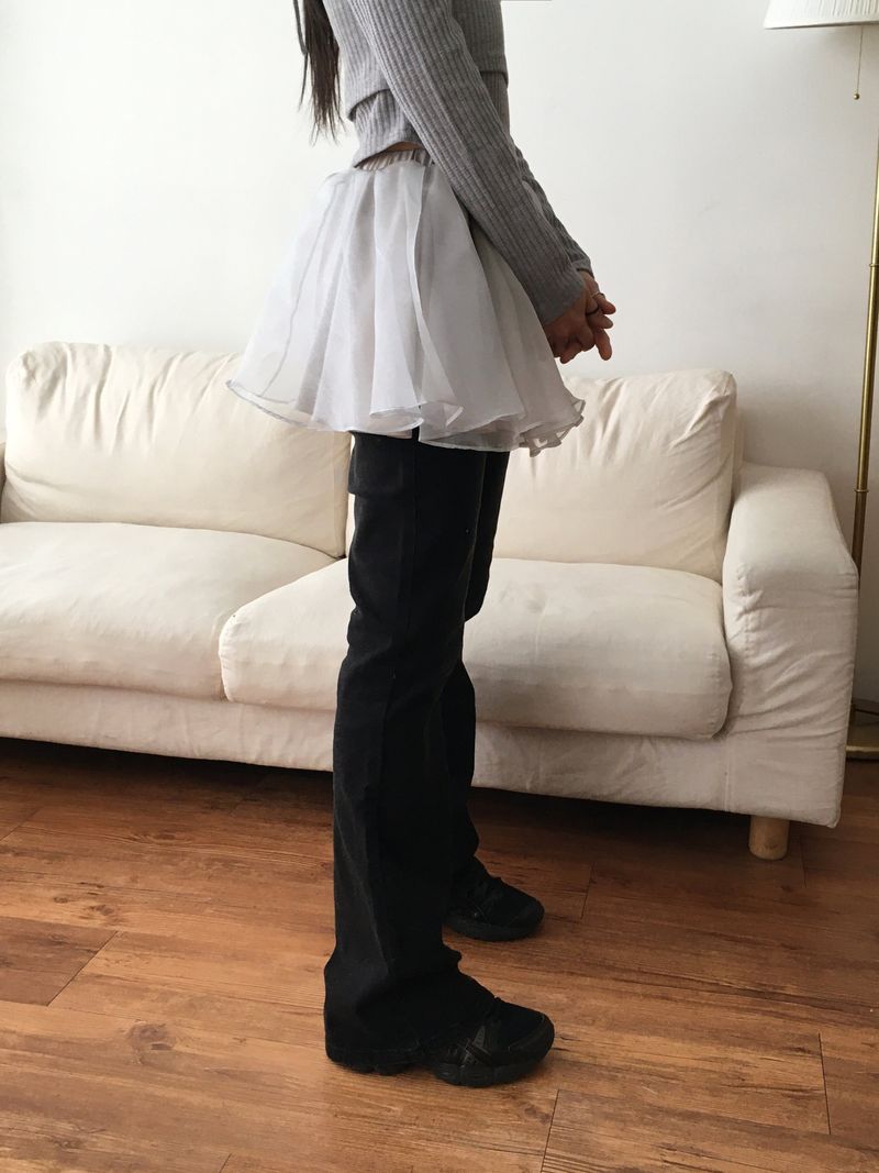 Weil organza layered flare miniskirt
