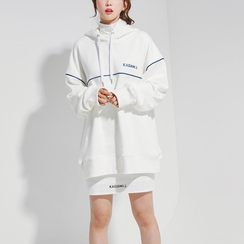 Oversize Front Line Hoodie White
